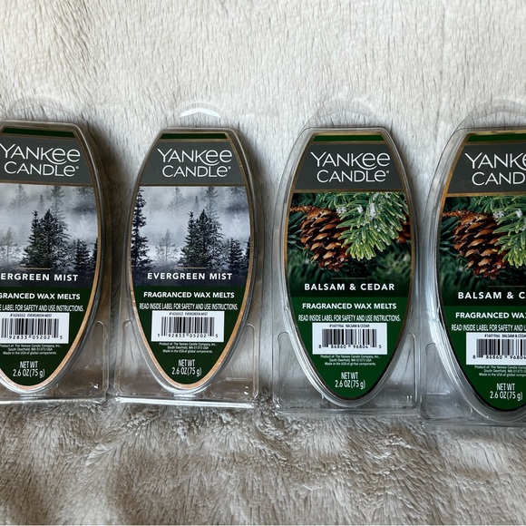 Yankee Candle Evergreen Mist and Balsam Fir Wax Melt Bundle of 4